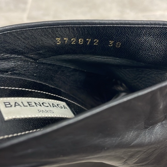 BALENCIAGA Paris wedge leather sandals shoes size 38 Euro 7.5 US - Picture 3 of 5